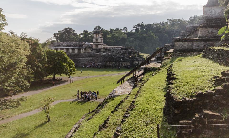 Palenque Mexiko Ausblick Vom Templo Xii